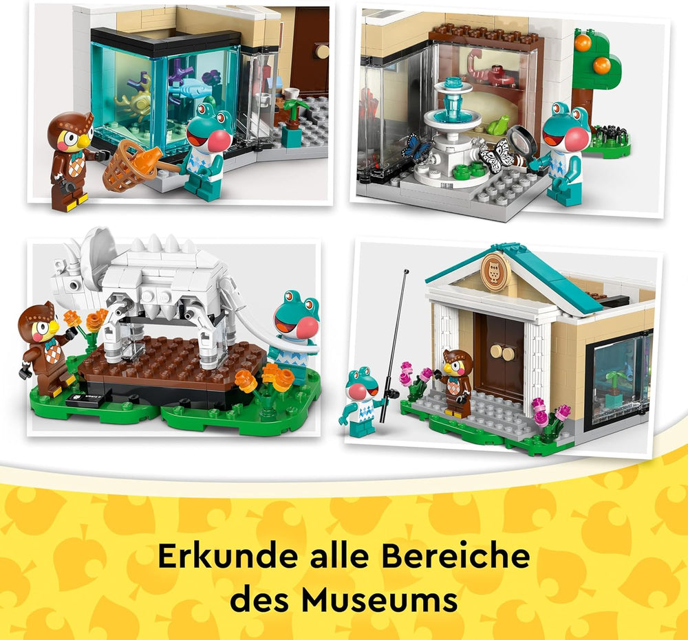 LEGO Animal Crossing – Eugens Museumssammlung – Interaktives Spielset mit Eugen & Liliane Minifiguren, Dinosaurierfossilien & Zubehör – Gamer Geschenk für Mädchen & Jungen ab 7 Jahren – 77056