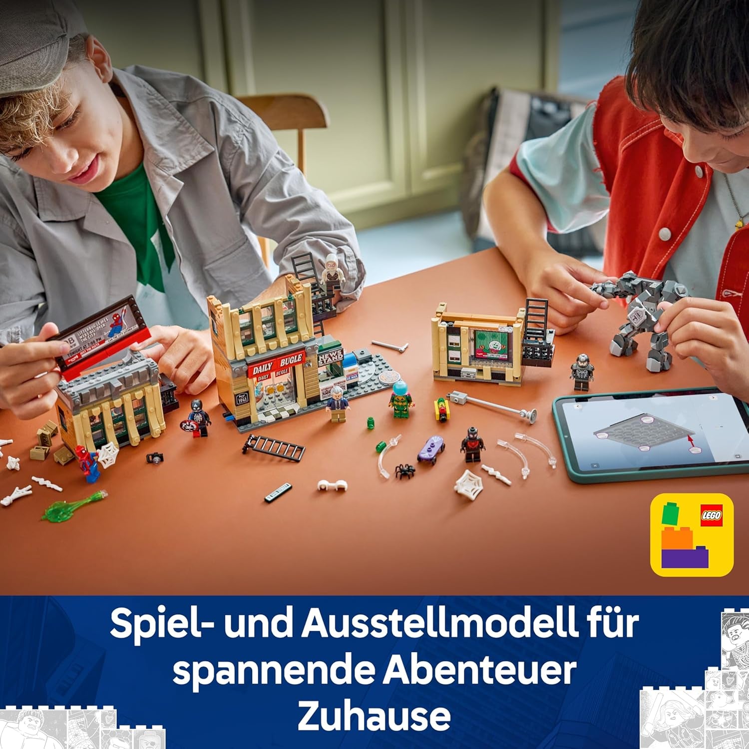 LEGO | Marvel Spider-Man vs. Mysterio: Daily Bugle – Superhelden Spielzeug mit Mech Actionfigur und 7 Minifiguren – Kinder Geschenk für Jungen ab 10 Jahren, Mädchen und Fans – 76342