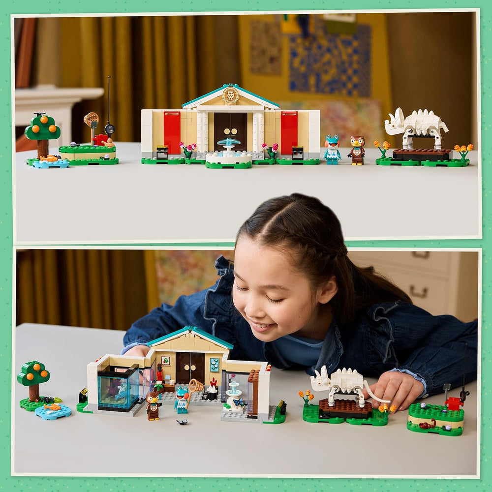LEGO Animal Crossing – Eugens Museumssammlung – Interaktives Spielset mit Eugen & Liliane Minifiguren, Dinosaurierfossilien & Zubehör – Gamer Geschenk für Mädchen & Jungen ab 7 Jahren – 77056