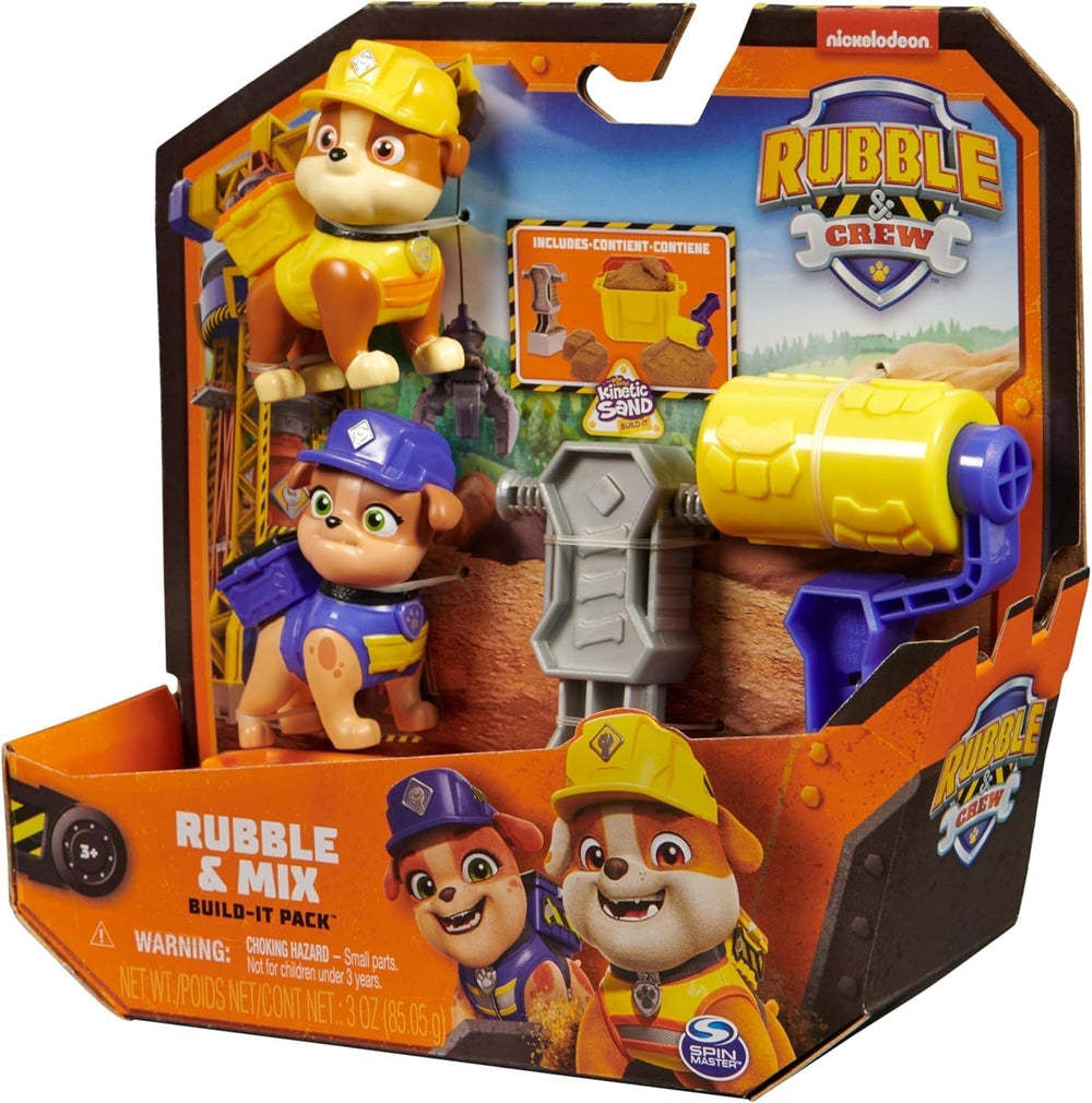 Rubble & Crew – Rubble & Mix Figuren-Actionfiguren-Set, 2 Bauspielzeuge und 85 g kinetischer Bausand, Spielzeug geeignet für Kinder ab 3 Jahren. Actionfiguren Naty Shop
