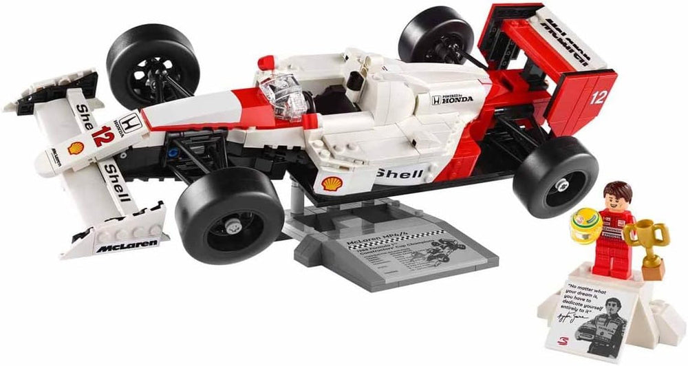 LEGO Icons Mclaren MP4/4 & Ayrton Senna Modellauto-Set, F1-Rennwagen-Set für Erwachsene mit Racer-Minifigur, Sammlerstück, Geschenkidee für Männer, Frauen, Sie und Ihn 10330 Bausets Besuchen Sie den LEGO-Store