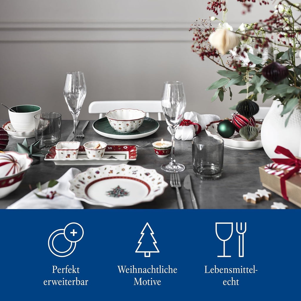 Villeroy & Boch – Toy'S Delight Dip Set 4 Teilig, Servierplatte Mit Schälchen, Dipschälchen Set, Weihnachten, Tischdekoration Toys, Serviertablett, Schalen, Weihnachtsdeko Innen, Premium Porzellan Seturi vesela masa Naty Shop