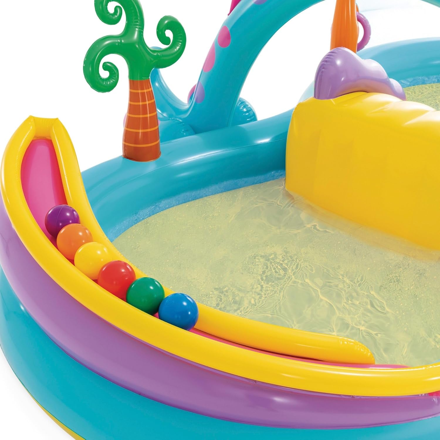 Intex 57135NP – Aufblasbares Spielcenter Dinoland, Vinyl, Mehrfarbig, 302 x 229 x 112 cm