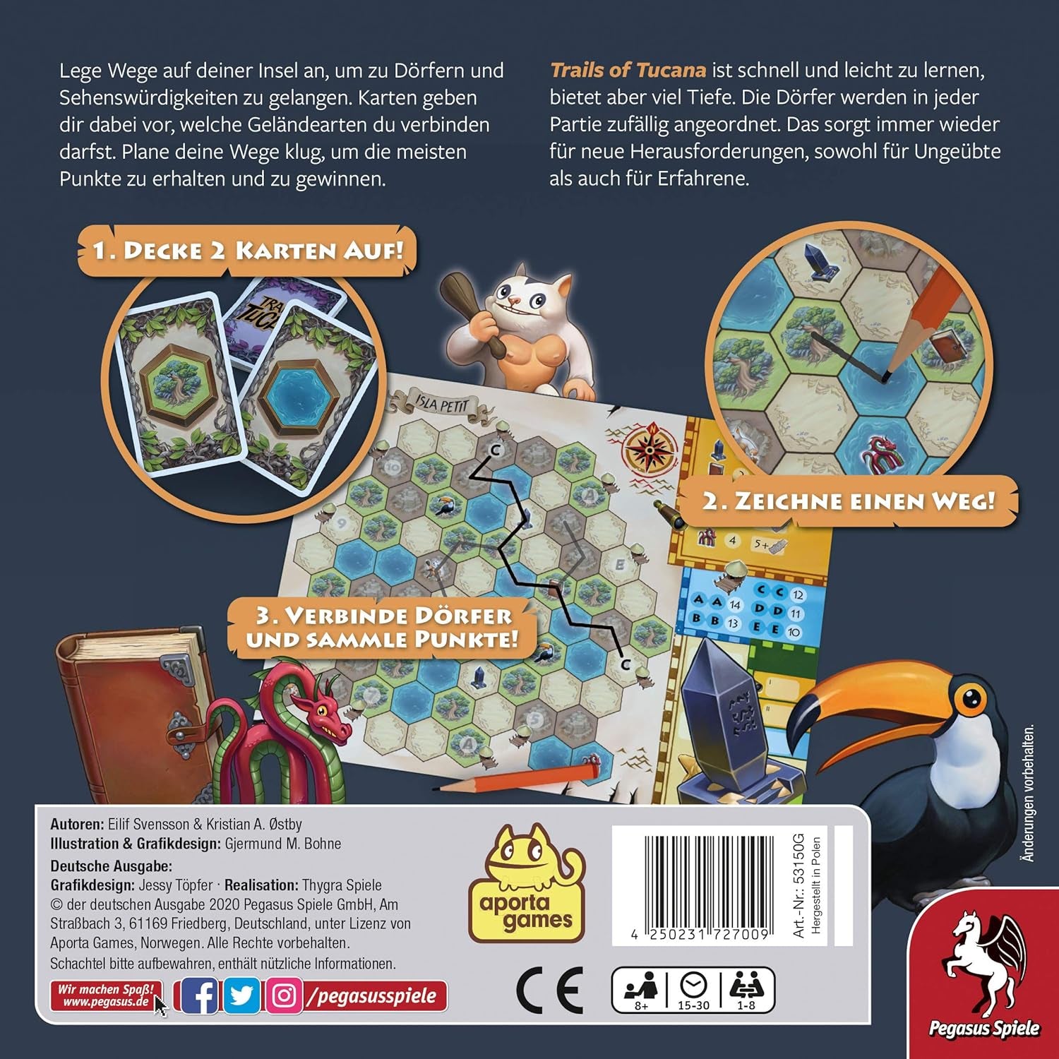 Pegasus Spiele 53150G - Tucanei Trails, Weiß, M