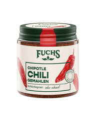 Fuchs Gewürze - Chipotle Chili gemahlen | Rauchiges Chilipulver | Chilipulver in Premiumqualität 50 g im wiederverschließbaren Gewürzglas