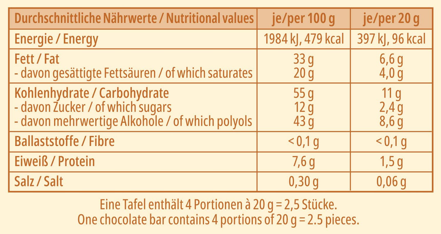frankonia SCHOKOLADE OHNE ZUCKERZUSATZ Glutenfreie weiße Schokolade, 80 g