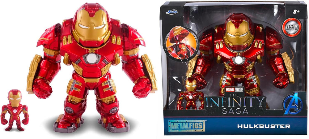 Jada Toys Marvel-Figur Hulkbuster & Ironman, offener und geschlossener Helm, Sammelfiguren, Set, Druckguss, Rot, Größe: 6 Zoll Hulkbuster & 2 Zoll Ironman Actionfiguren Naty Shop