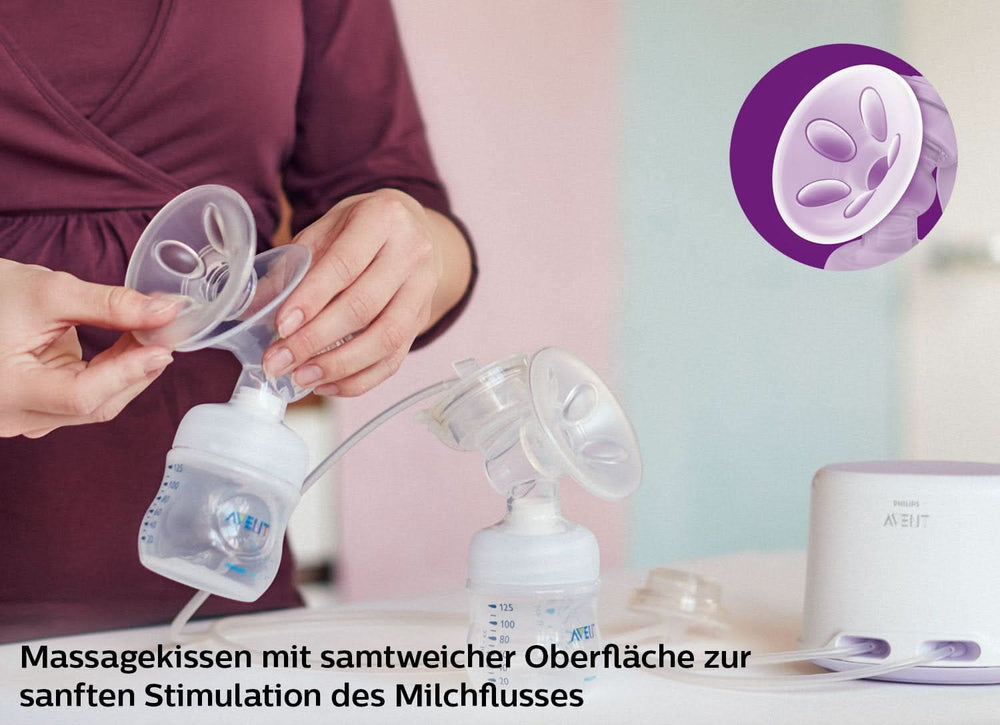 Doppelte elektrische Milchpumpe Philips Avent SCF334/02 Zubehör Essen und Stillen Bebe Naty Shop