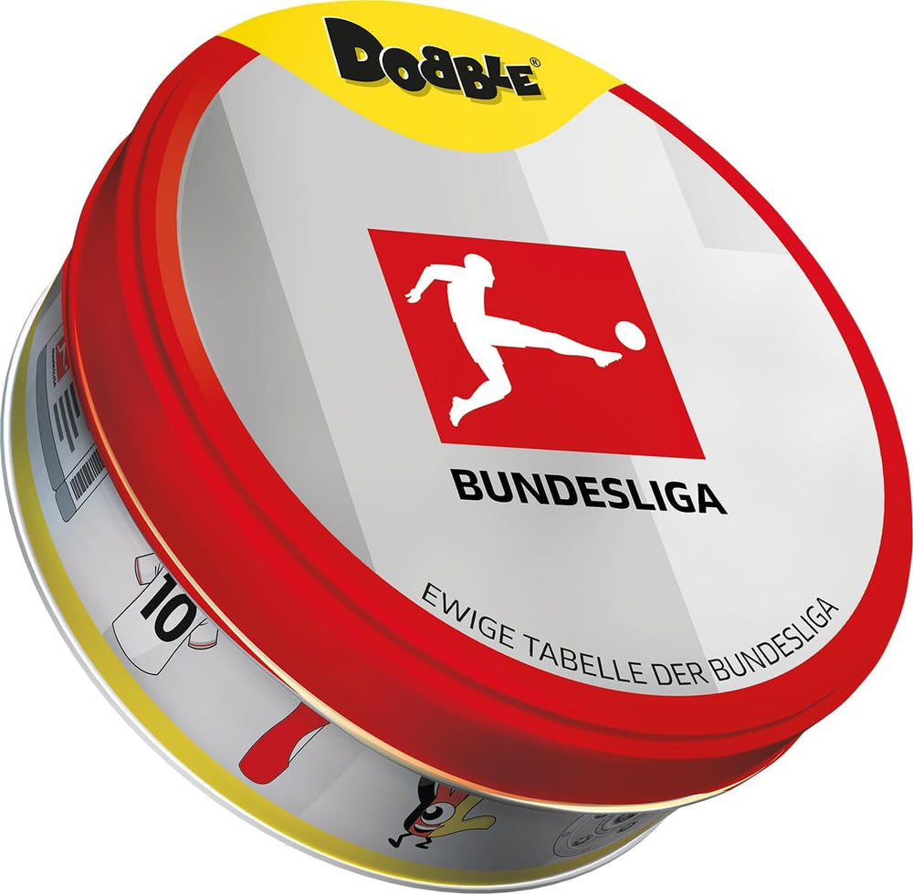 Dobble Bundesliga, Familienspiel, Kartenspiel, 2-8 Spieler, ab 6 Jahren, 15 Minuten, deutsch