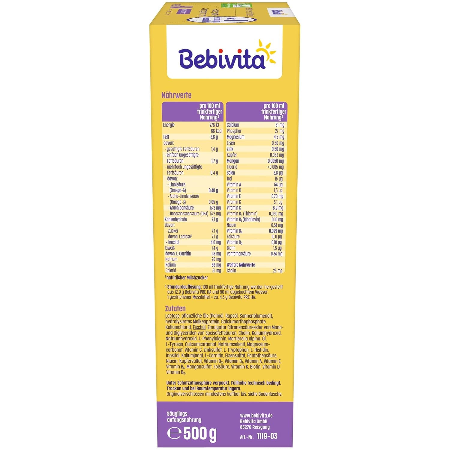 PRE HA (5 x 500 g), hydrolysierte Milchpulverformel von Geburt an, enthält nur Laktose als Kohlenhydrat, zur Ergänzungsfütterung geeignet