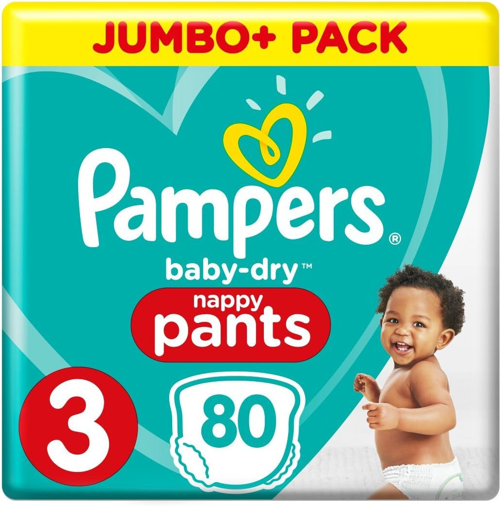 Pampers Baby-Dry Windeln, Größe 8, 43 Windeln, ab 19 kg, Jumbo+ Packung