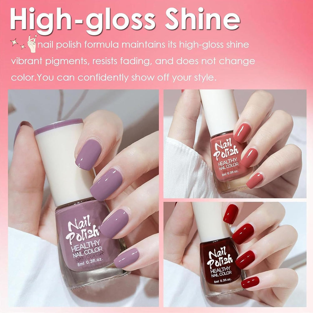 6-teiliges Nagellack-Set – schnell trocknender, langlebiger leuchtend roter Nagellack – ungiftiger Nagellack auf Wasserbasis für DIY-Salons, Maniküre, Geschenk (Farbe: A)