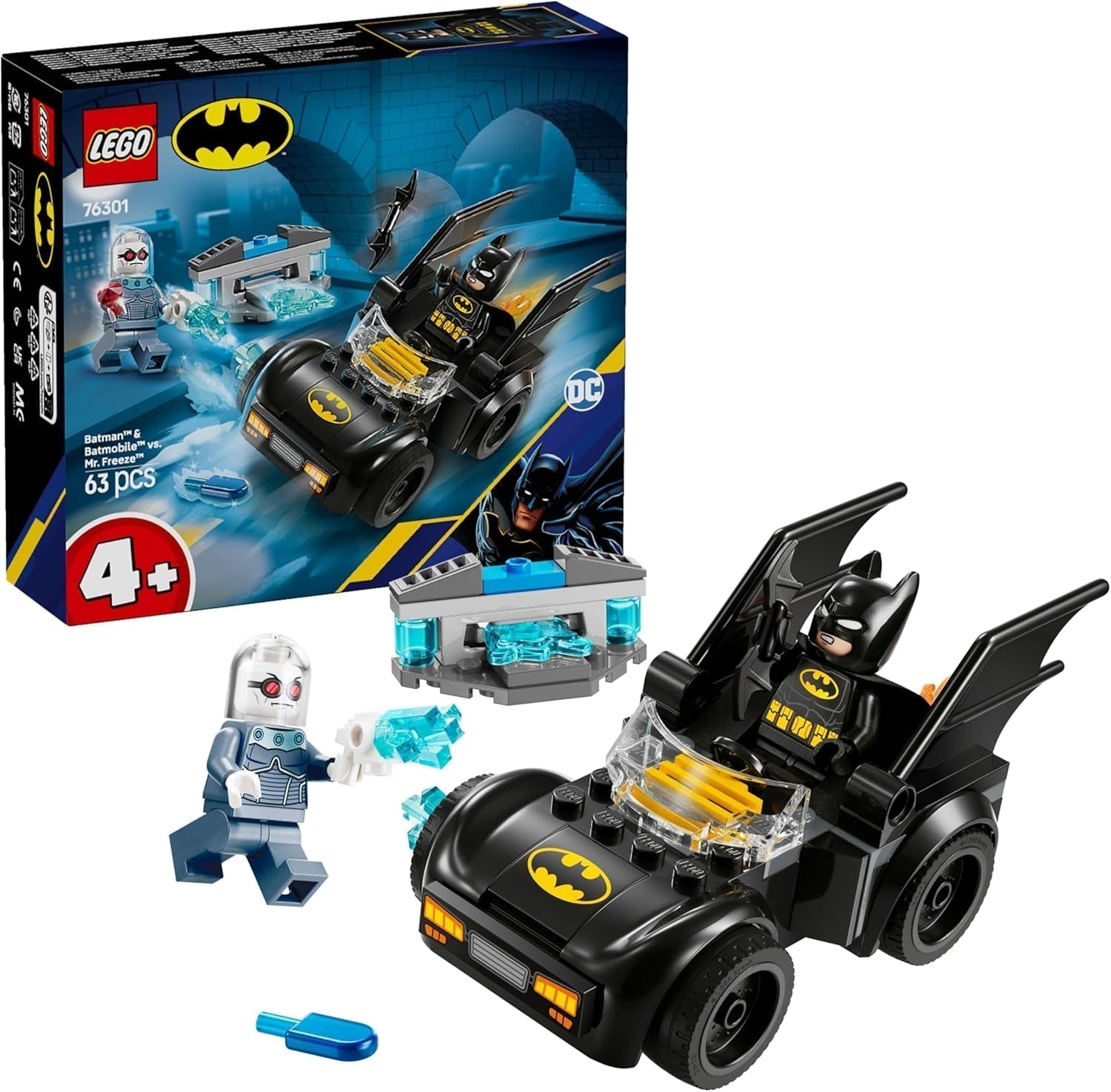 LEGO DC Batman: Batman & Batmobile Vs. Mr. Freeze – Superhelden-Autospielzeug mit 2 Minifiguren – Eisschütze mit Feuerelementen – Geschenk für Jungen und Mädchen ab 4 Jahren 76301 Bausätze Besuche den LEGO-Store Standardtitel