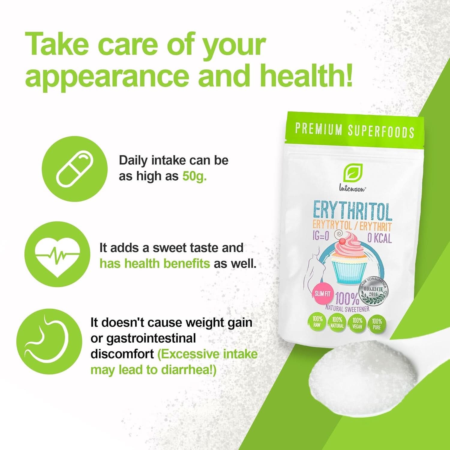 Erythritol – Natürliche Zuckeralternative, 2 kg Süßstoffe Naty Shop