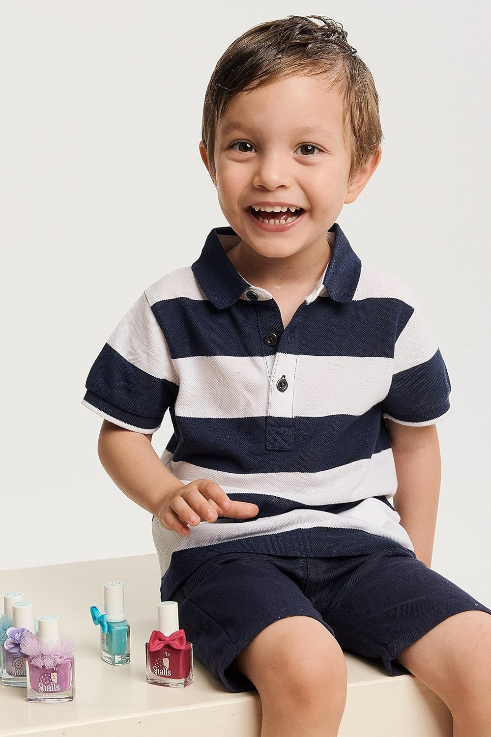 Snails 516202 Top Coat Confetti Blue Baby-Nagellack, auf Wasserbasis, waschbar, sicher, vegan