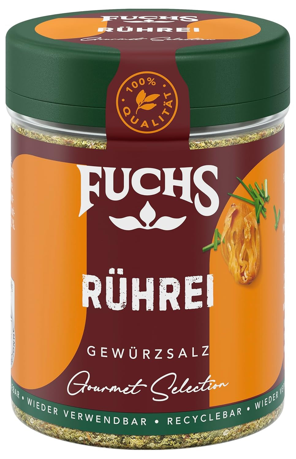 Fuchs Gourmet Selection Klassisch/Heimisch – Bratkartoffel Gewürzsalz, nachfüllbares Kartoffelgewürz, Salz zum Würzen von Brat- & Ofenkartoffeln, Pommes Frites & Co, vegan, 70 g