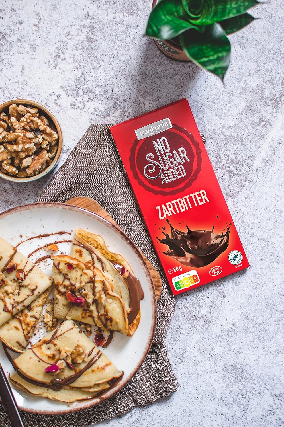 Frankonia dunkle Schokolade ohne Zuckerzusatz, 80 g