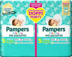 Pampers Baby Dry Junior DWCT Windeln, Doppelpack, Größe 5 (11–25 kg), 32 Windeln
