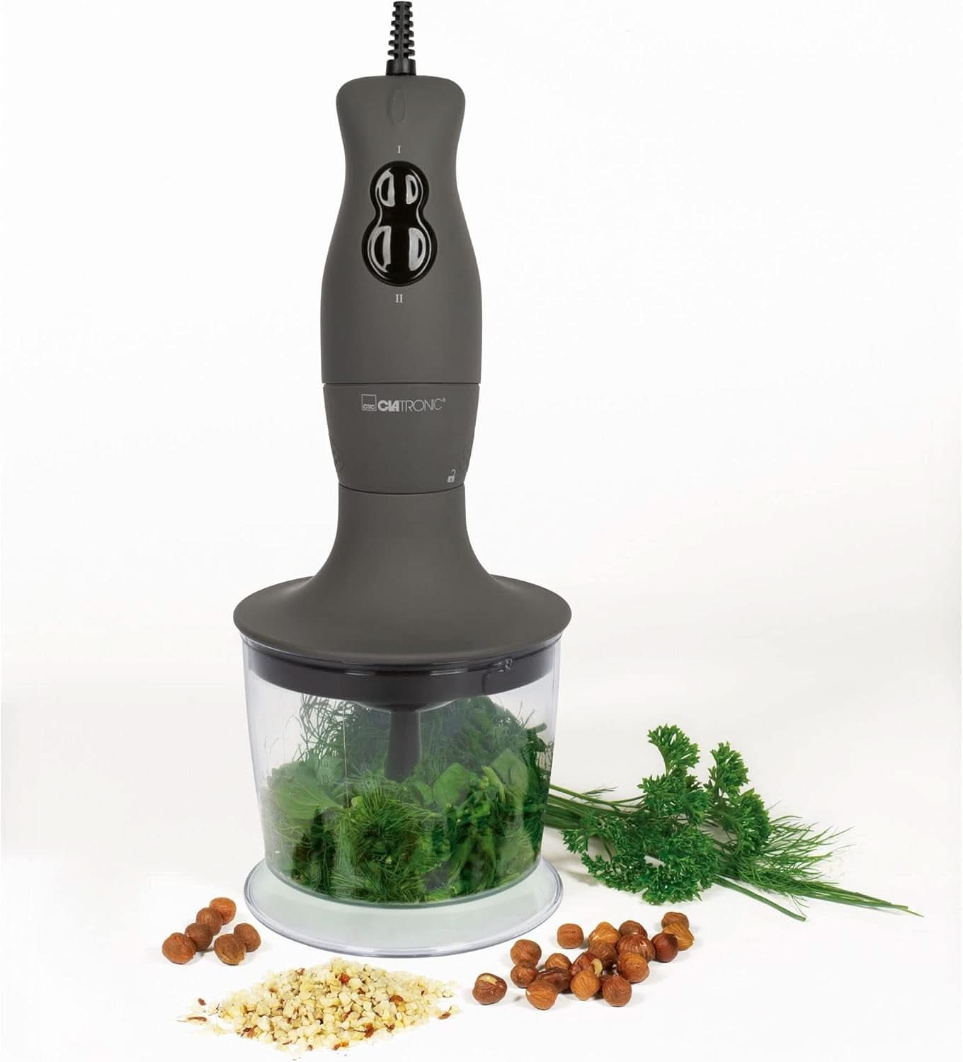 Clatronic® Standmixer-Set | Mixer, Pürierstab, Zerkleinerer Aus Edelstahl | 400 Watt | 2 Geschwindigkeitsstufen | Allesschneider | Mixbehälter | Schneebesen | Multizerkleiner | SMS 3777 Küche Naty Shop