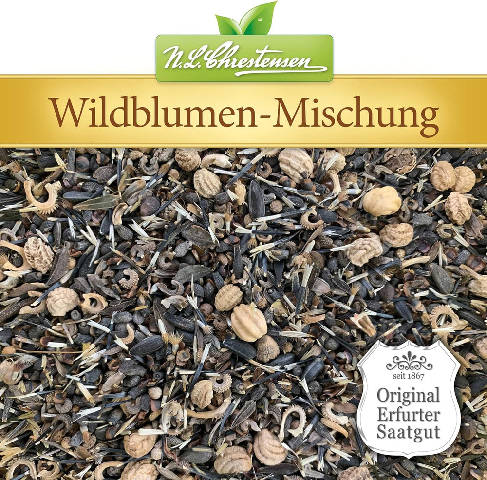 Wildblumenmischung NL Chrestensen | 5L Eimer für 500-1000 m² | Winterharte mehrjährige Blumensamen | Wildblumenwiese für Bienen und Schmetterlinge | Für Garten, Wiese