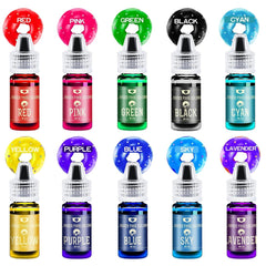 Colorant alimentar liposolubil pentru ciocolată - 10 culori coloranți alimentari pe bază de ulei pentru fondant, copt, prăjituri, fursecuri - colorant alimentar lichid fără aromă pentru unt de cacao, prăjituri, cremă de unt - 6 ml fiecare