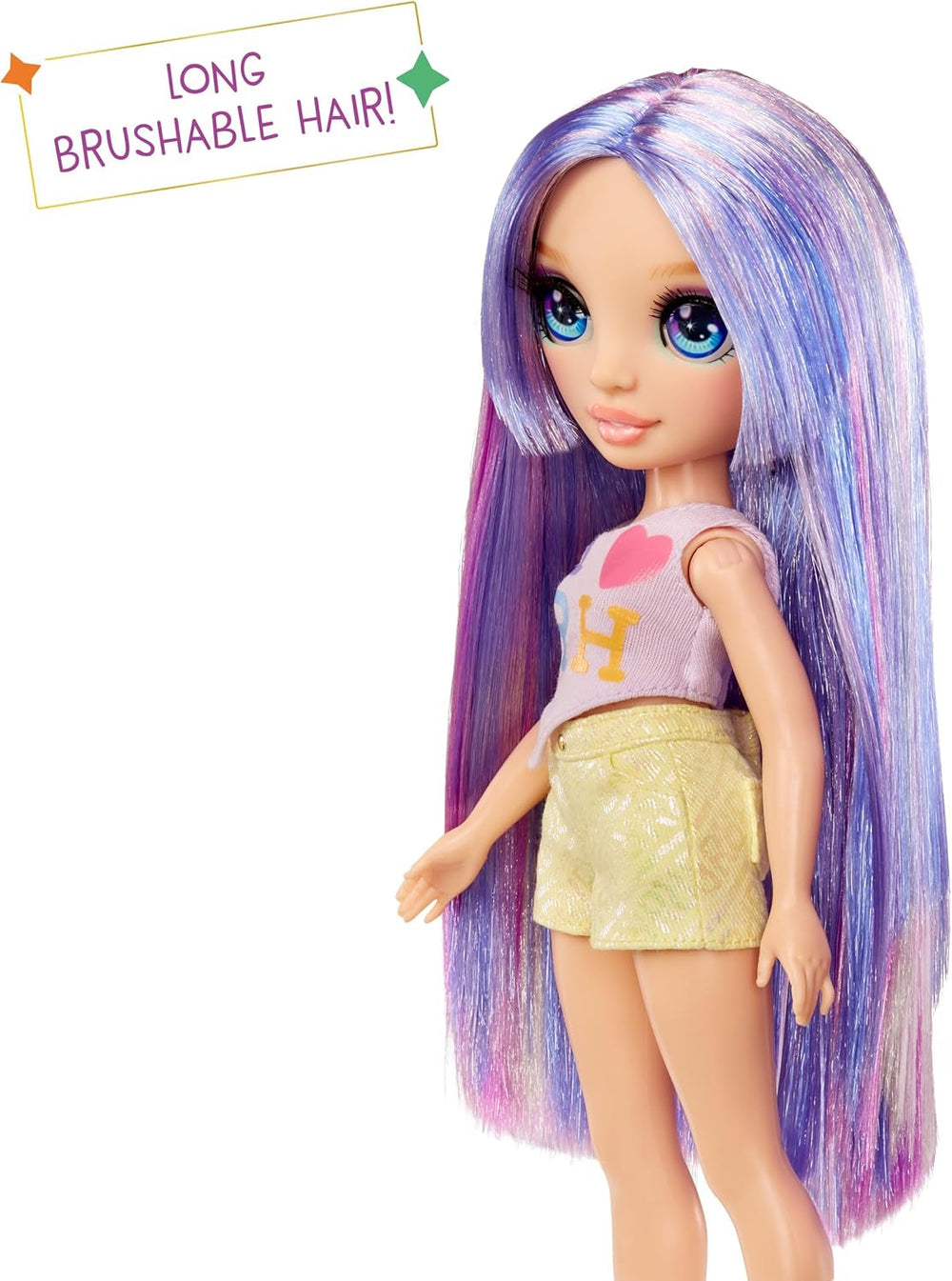 Păpușa Rainbow High My Fashion Style - Violet - 28 cm Păpușă la modă mov cu ținută atrăgătoare și geantă elegantă, pentru joacă, pozat, colecționare, pentru copii cu vârsta cuprinsă între 4 și 12 ani