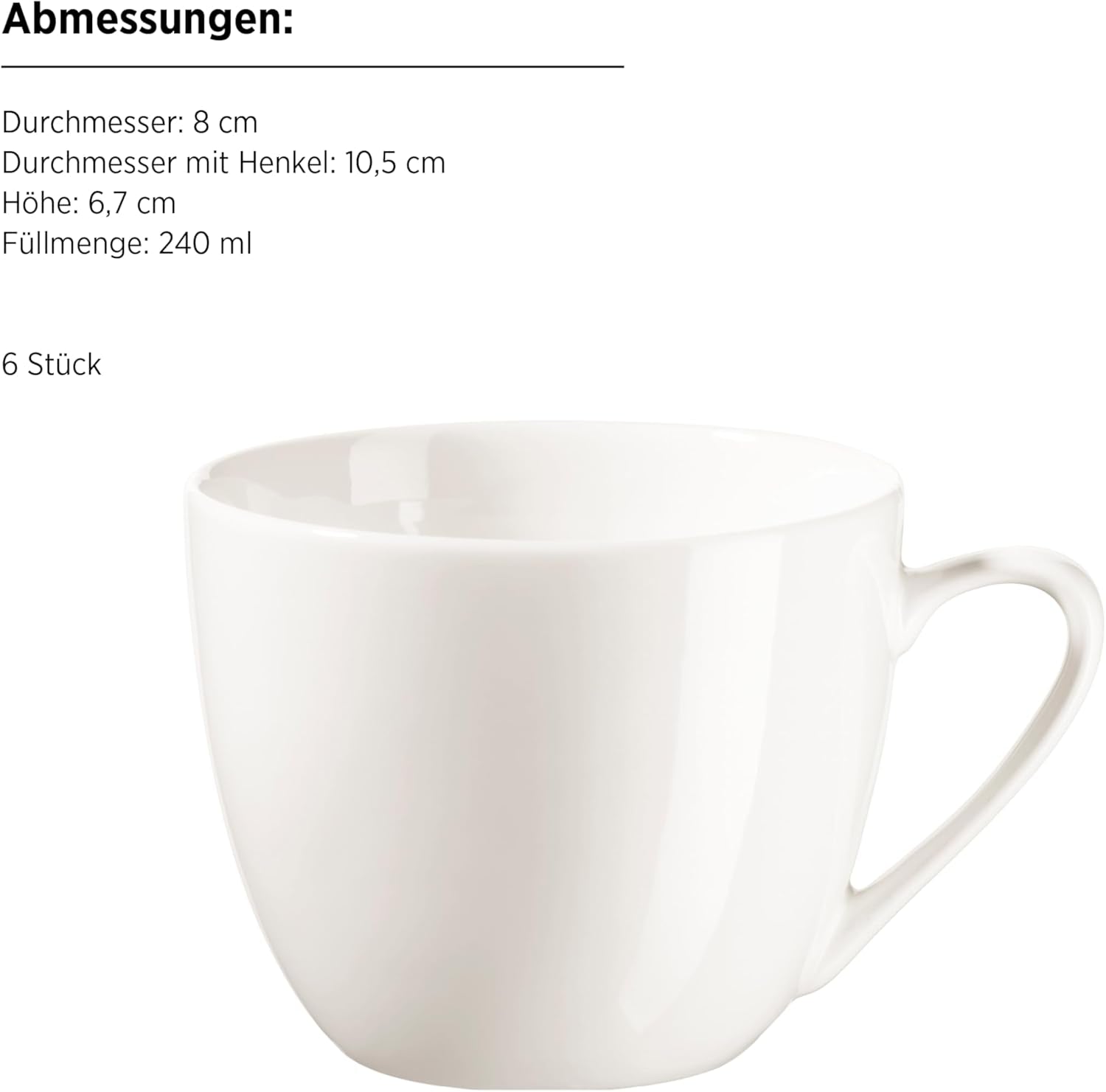 MÄSER 934105 Seria Belmira, serviciu clasic de cafea pentru 6 persoane, set de cafea cu 18 piese, atemporal, elegant, delicat, porțelan, alb