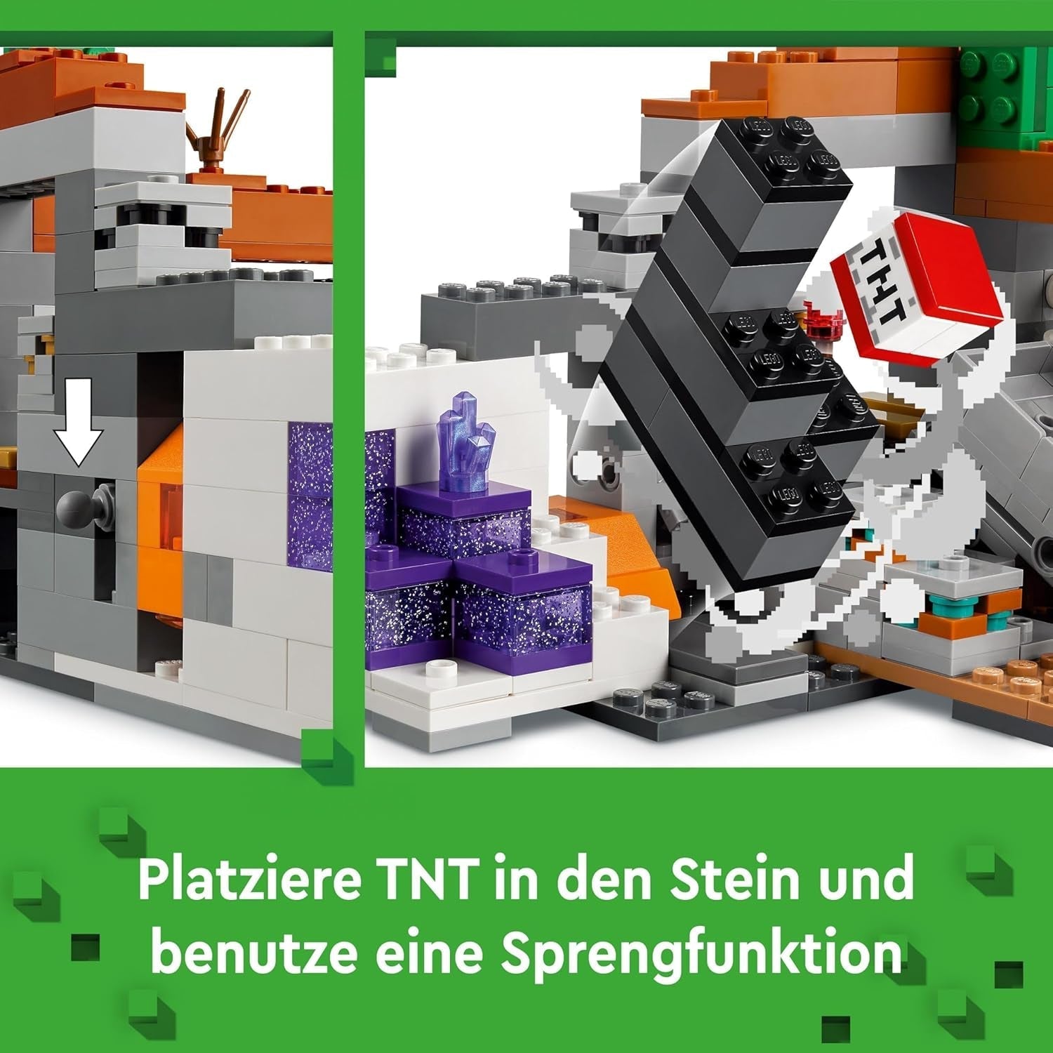 LEGO Minecraft Badlands Mine Videospiel-Bergbauspielzeugset für Jungen und Mädchen ab 8 Jahren. Lustige Bausteine, Abenteuerset, Geburtstagsgeschenk 21263. Bausets. Besuchen Sie den LEGO-Store