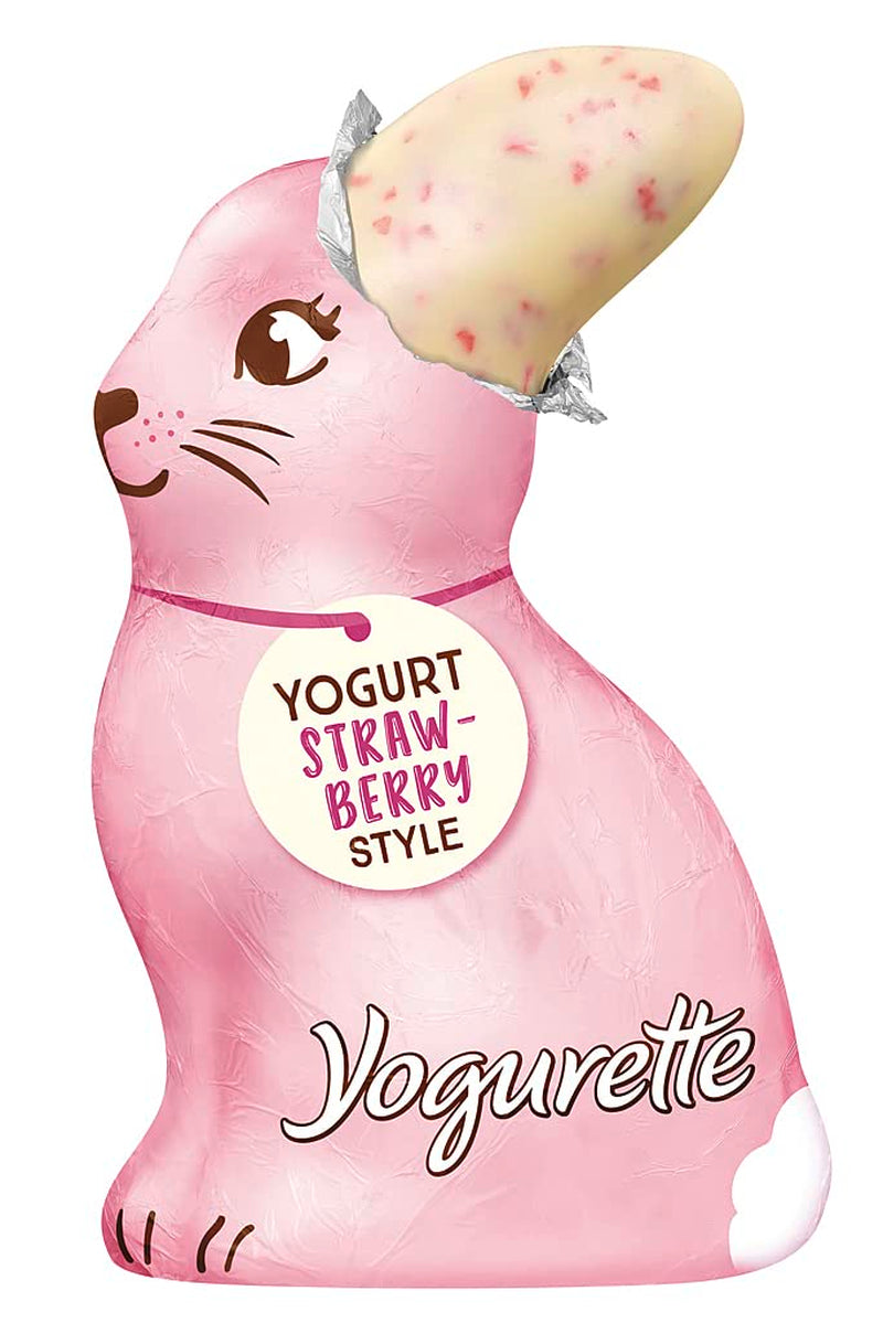 Ferrero Osterhase | 75 G| Weiße Joghurtschokolade mit fruchtigen Erdbeercrisps | Ostern | Osterhas | Geschenk Aus Schokolade im Hasenform Naty Shop