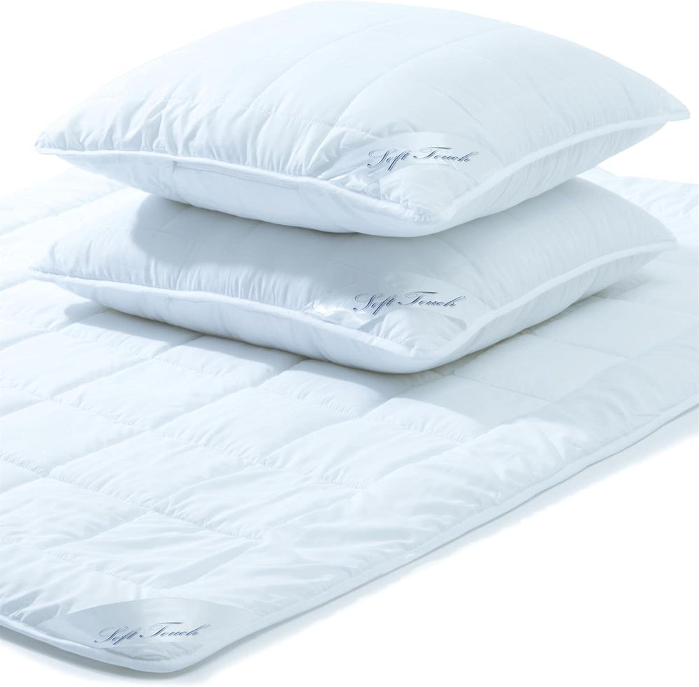 Aqua-Textil Soft-Touch-Set für Kinder, Bettdecke 100 x 135 cm, 250 g und 350 g, mit Kissen 40 x 60 cm, 150 g, Bettdecke 4 Jahreszeiten, Klimakontrolle, Öko-Tex, Bettdecken und Steppdecken, Naty Shop 200 x 240 cm + 2 x 80 x 80 cm, Winter