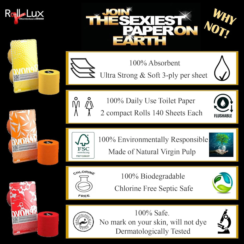 Hârtie igienică RENOVA, albastră, pachet cadou, 2 role (200064206)