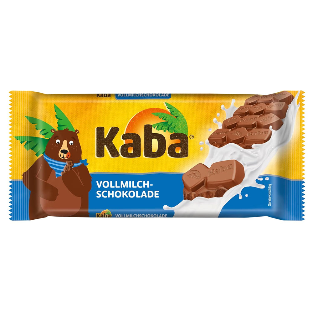 Kaba Vollmilch- und Milchcremeschokolade, gefüllte Tafelschokolade, 90g-Tafel, zartschmelzende Schokolade mit leichter Milchcreme und Kaba-Originalgeschmack