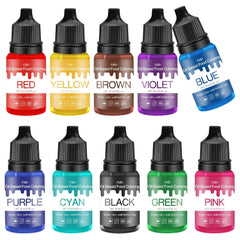 Fettlösliche Lebensmittelfarbe - 10 Farben Ölbasis Lebensmittelfarben Für Schokolade, Süssigkeit, Kuchen, Backen, Macaron - Konzentrierte Lebensmittelfarbe Für Tortendeko, Buttercreme, Fondant - Je 10Ml Naty Shop 10 Ml (10Er Pack)