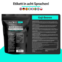 Nature Diet - Goji-Beeren 1000 G | Getrocknete Beeren Naty Shop dehydrierte Produkte