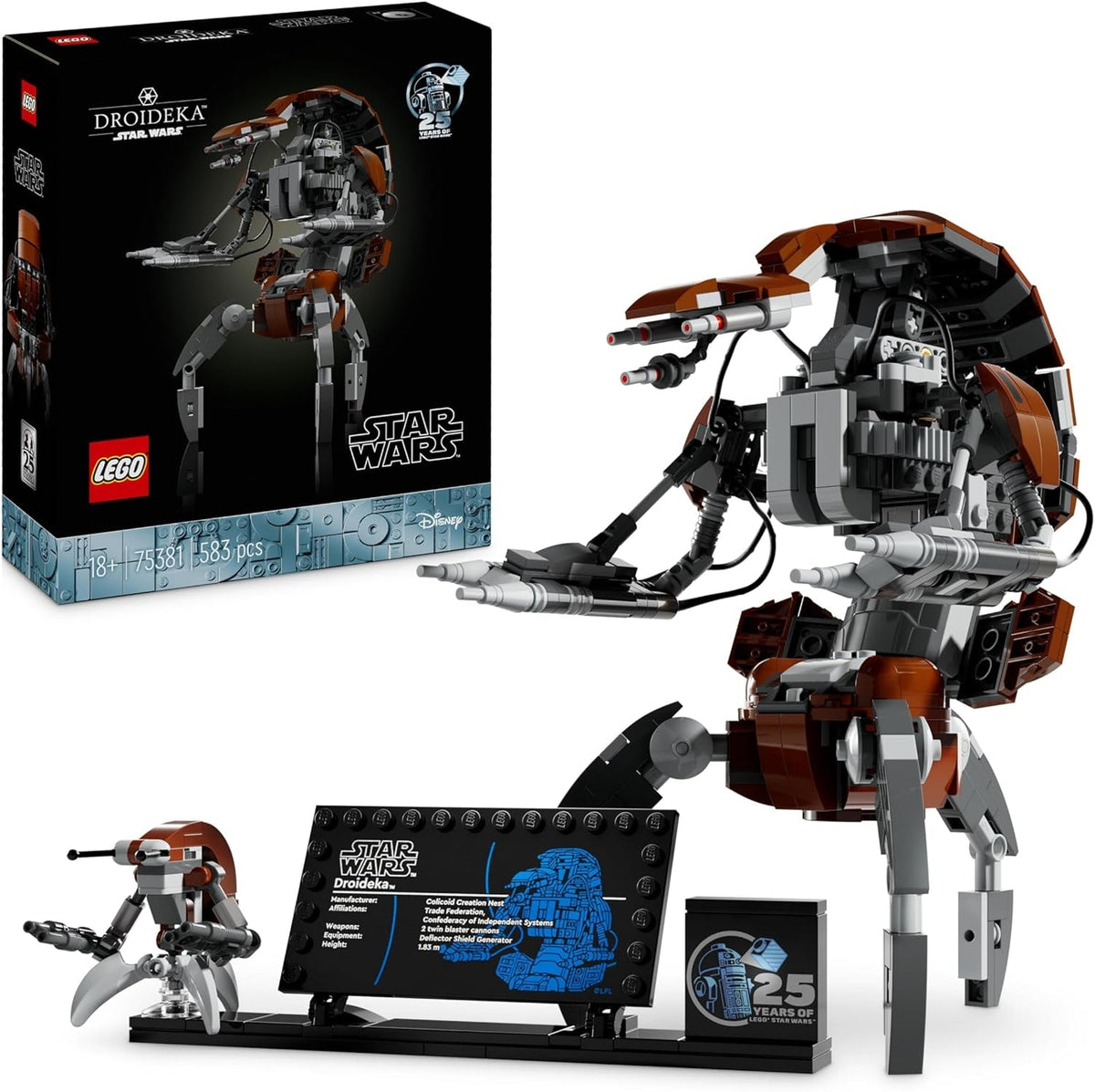 LEGO Star Wars Droideka-Set, Droiden-Modellbausatz für Erwachsene, Schreibtischdekoration, Sammlerstück, Geschenkidee für Männer und Frauen 75381 Bausets Besuchen Sie den LEGO-Store Single