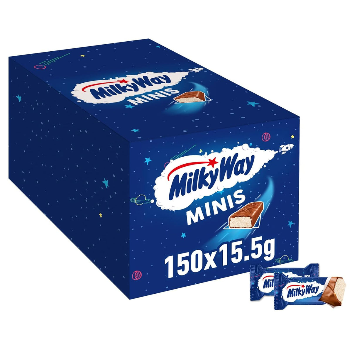 Mini-Schokoriegel, Schokoladen-Großpackung, leichte Milchcreme, 150 x 15,5 g, 2,3 kg