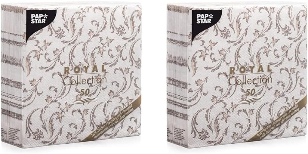 Papstar, 50 șervețele "ROYAL Collection" 1/4-fold 40 Cm X 40 Cm Fuchsia "Damascato", #85002