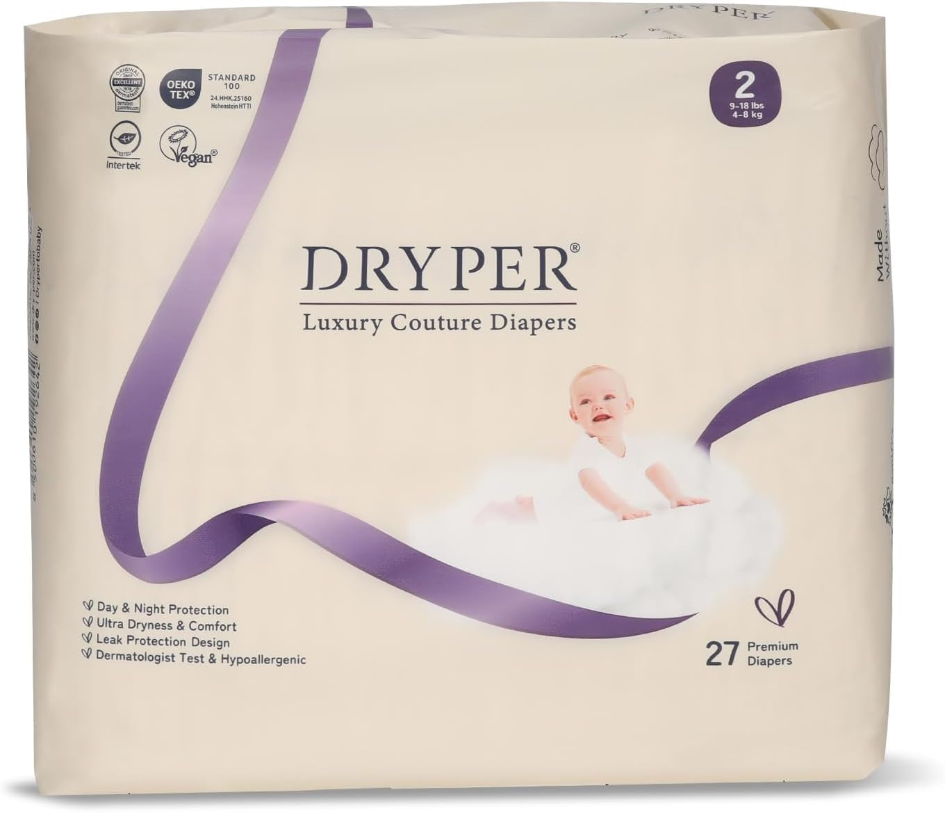 Babywindeln Größe 4 (10–15 kg), ultradünn, weich und hypoallergen für empfindliche Haut, 3D-Auslaufschutz, Nässeindikator, 138 Premium-Tag- und Nachtwindeln