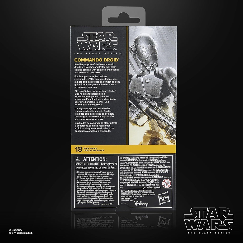 Star Wars Seria Neagră Commander Droid, Star Wars: Războiul Clonelor Premium colecționabil Figura de acțiune (15 Cm) Action figures Naty Shop