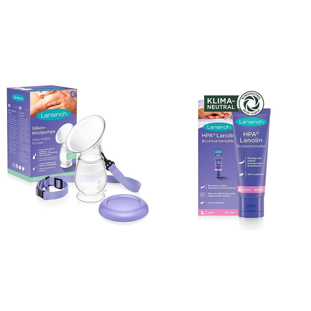 Lansinoh Silikon Milchpumpe & Muttermilchauffänger - Angenehmes & Extrem Weiches Silikon - Rettet Jeden Tropfen Muttermilch - Alternative Zu Milchauffangschalen, 1 Stück (1Er Pack) Accessories Food and Breastfeeding Bebe Naty Shop Bundle Mit Brustwarzensalbe Silikon-Milchpumpe Muttermilchauffänger