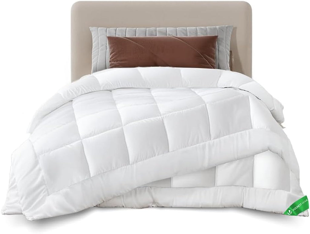VOUNOT Duvet 155X200Cm, 4 Seasons Winter Duvet Set de 2 500GSM, constând din 2 plăpumi înnodate împreună Adaptable Duvet pentru vară și iarnă, Oeko-Tex Standard Plapumi si pilote Naty Shop 4 sezoane pătură set de 2 135X200Cm
