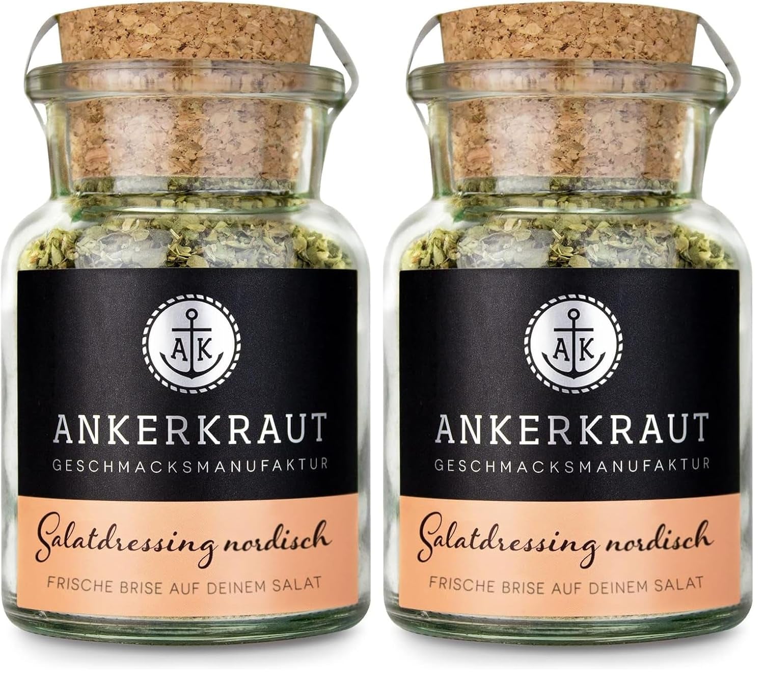 Ankerkraut Salatdressing Nordisch Gewürze, 115g im Korkglas, Dressing für Knackigen Salat Schnell Selber Machen, Premium Qualität aus Hamburg