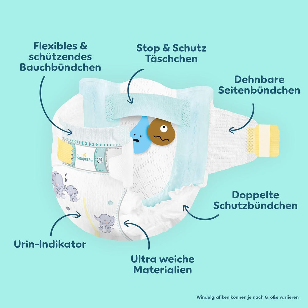 Pampers Premium Protection Größe 5, 152 Windeln, 11 kg–16 kg, unser Nr. 1-Schutz gegen Haut und Auslaufen