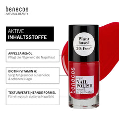 Benecos 20-Free veganer Nagellack, Vintage-Rot – pflanzlicher Nagellack – schnell trocknend und langlebig – wasserdurchlässig – angereichert mit Biotin – 5 ml