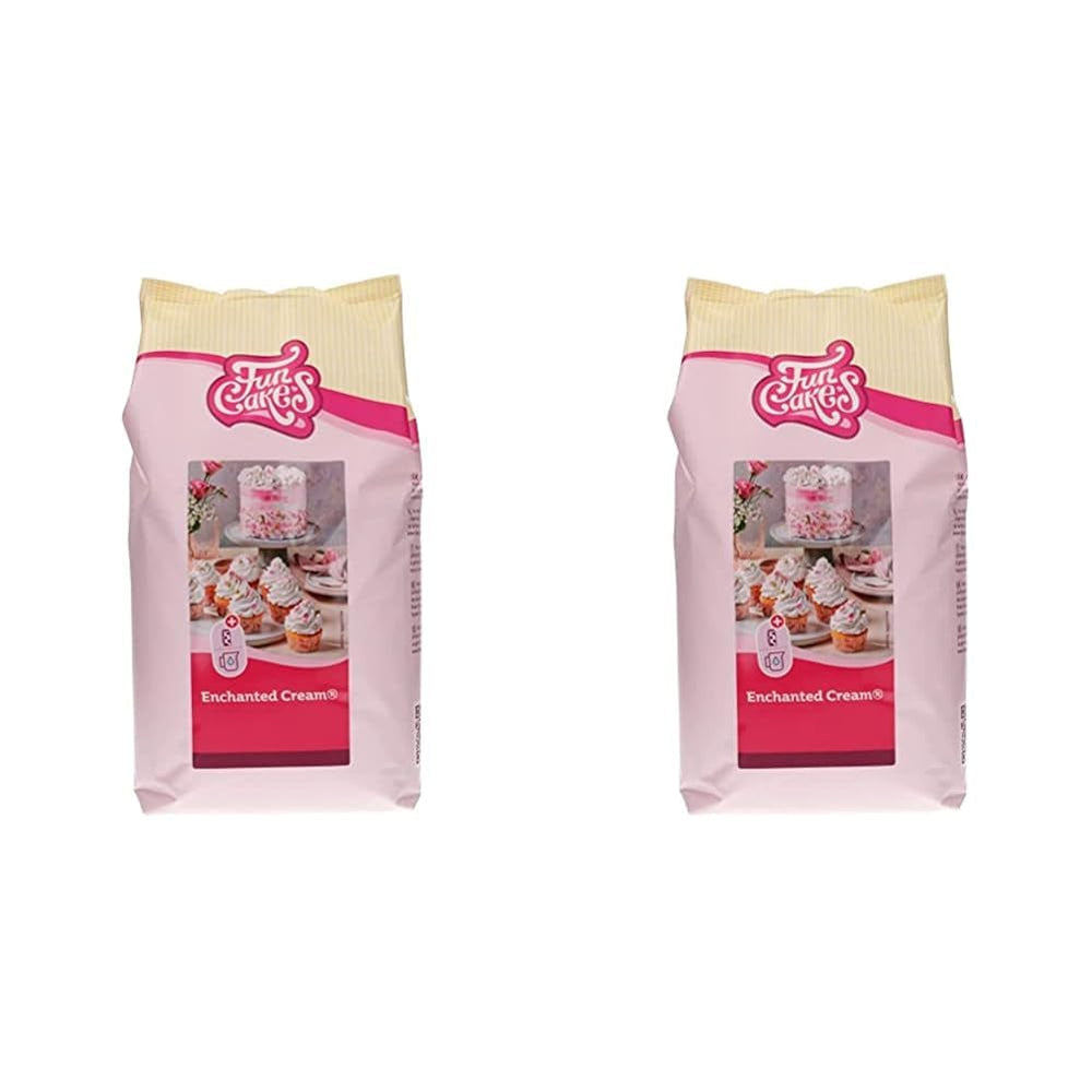 Funcakes Mix Für Enchanted Cream®: Einfach Zu Berübenende, Sehr Leichte Und Fauschige Schneeweiße Creme, Perfekt Zum Füllen Und Abdecken Von Kuchen Oder Als Belag Für Cupcakes, Halal., 900 G Mix zum Backen und Kochen Naty Shop 4 Kg (Packung Mit 2) Vanille