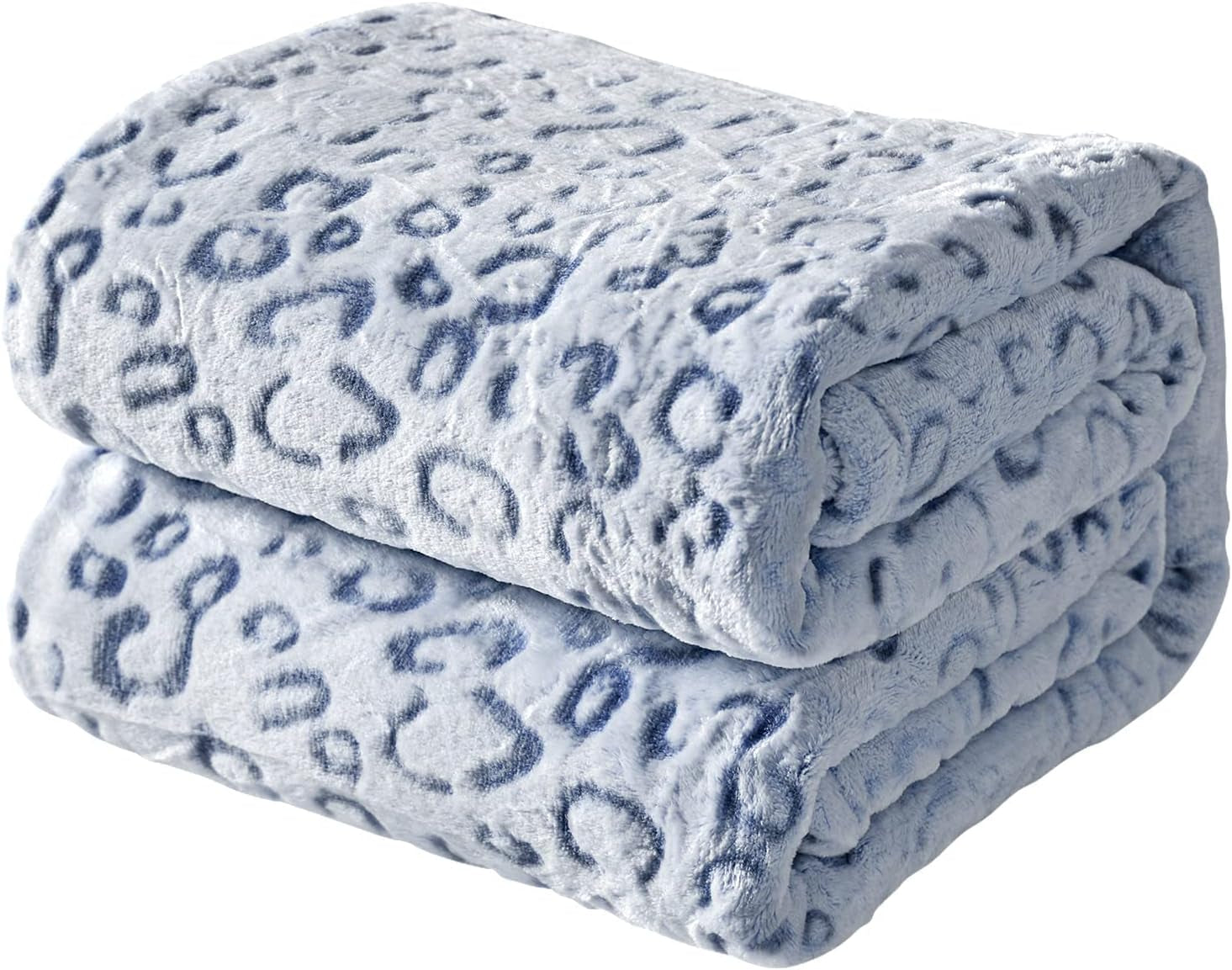 FY FIBER HOUSE Flanell-Fleece-Überwurf, Mikrofaserdecke mit 3D-Gepardendruck, 228 x 274 cm, lila Steppdecken und Steppdecken Naty Shop Leopardenblau 40"X50"