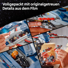 LEGO | Marvel Avengers: Age of Ultron Quinjet – Superhelden Spielzeug Flugzeug mit Motorrad und 5 Minifiguren, darunter Iron Man, Black Widow und Ultron – Geschenk für Jungen ab 12 Jahren – 76325