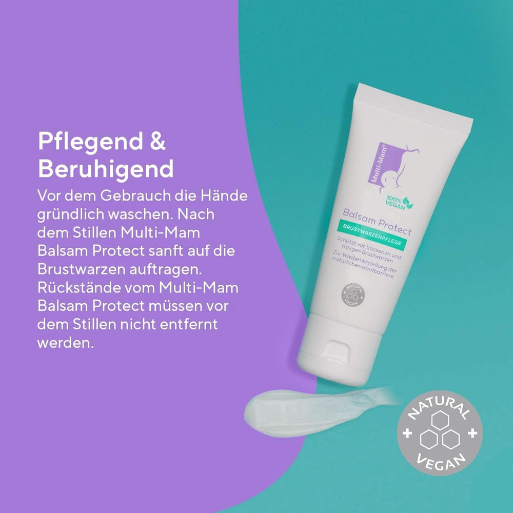 Multi-Mam Balsam Protect Beruhigt Und Schützt Trockene Und Rissige Brustwarzen Während Und Vor Der Stillzeit, Brustwarzencreme Stillen, 30 Ml Tube Zubehör Lebensmittel und Stillen Bebe Naty Shop
