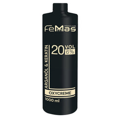 FemMas Oxycreme in 6% 1000 ml I Agent oxidant pentru colorarea și vopsirea părului I Aplicare ușoară și fixare optimă I Dezvoltator pentru rezultate uniforme în calitate de salon I Dezvoltator pentru colorarea părului Vopsea pentru par Naty Shop 6 1 litru (1 pachet)