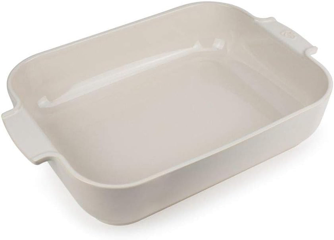 Peugeot Appolia Rechteckige Auflaufform Mit Griffen, Keramik, Schiefer / Grau, 8,3X40,5X27,2 Cm, Fassungsvermögen: Ca. 4 L, 60022 Matrite si tavi pentru copt Naty Shop Ecru